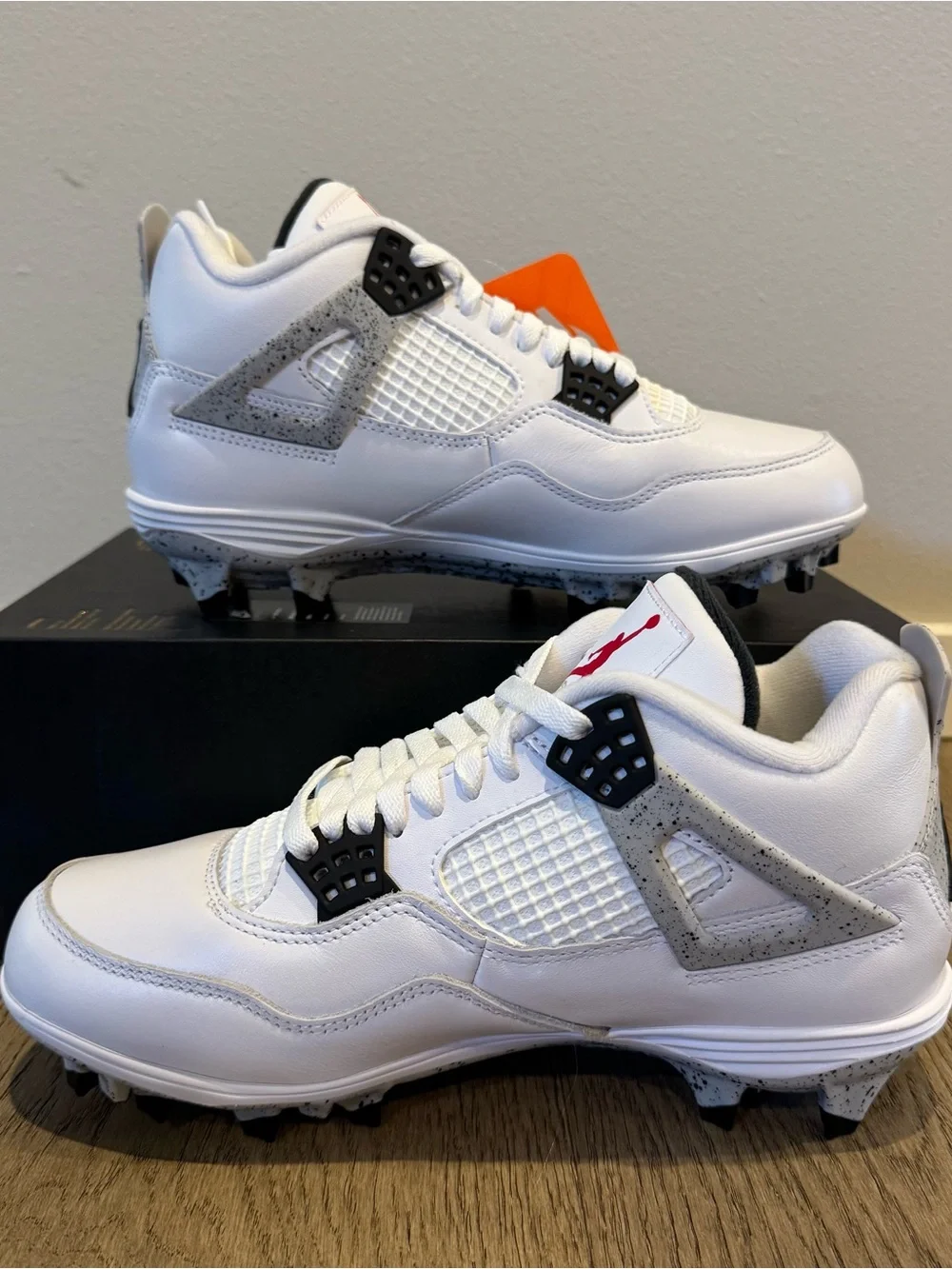 Jordan 4 Retro White Cement Cleats